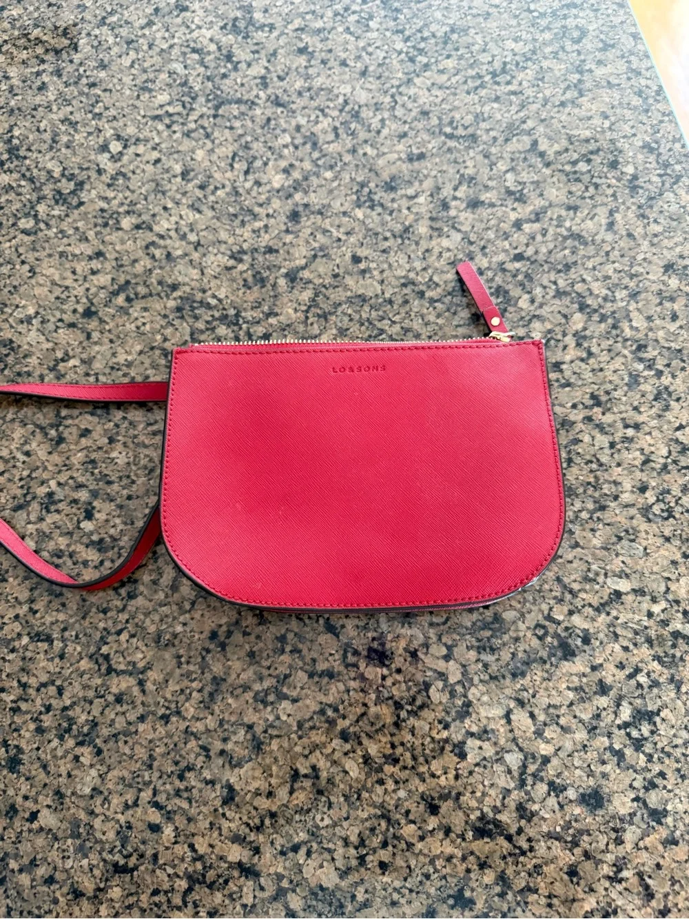 RED - Lo & Sons Waverley 2 Convertible Crossbody Bag - Red with Gold Hardware